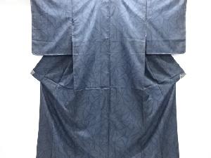 未使用品　変わり麻の葉模様本場大島紬着物(染)